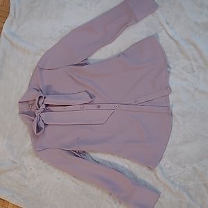 Muted Pink Pussy Bow Blouse
